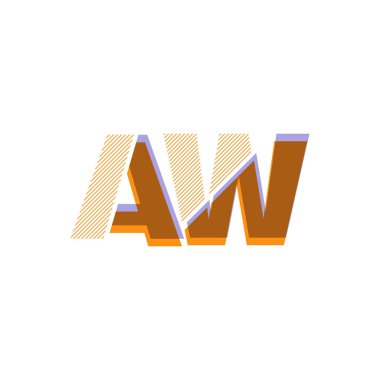 AW logo vektör çizim çizgi