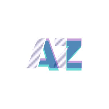 az harf logo vektör çizim çizgi