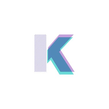 k harf logo vektör çizim çizgi