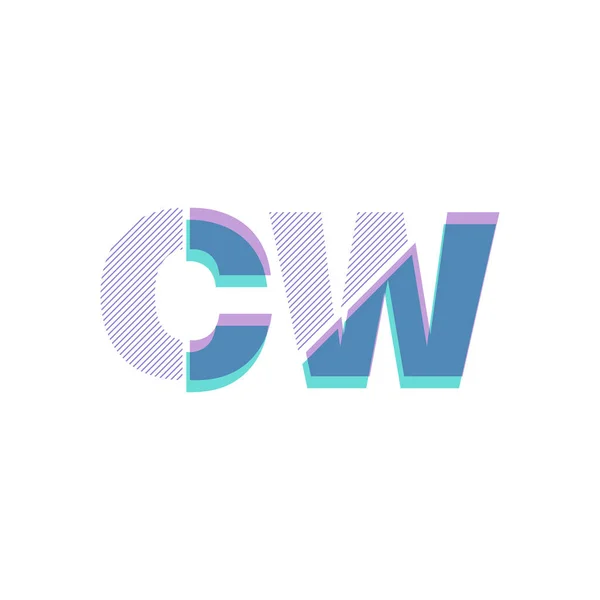 Совместные буквы логотип CW — стоковый вектор