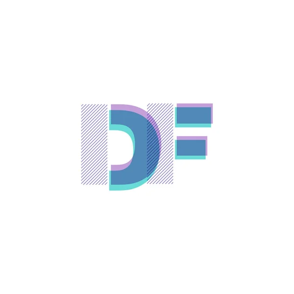 Letras conjuntas logotipo Df —  Vetores de Stock