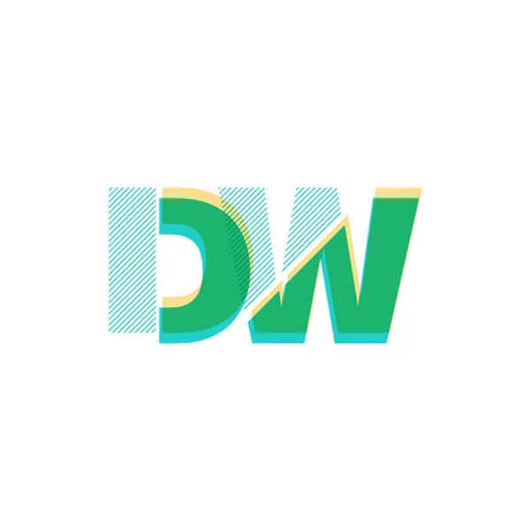 Letras conjuntas logo dW — Vector de stock