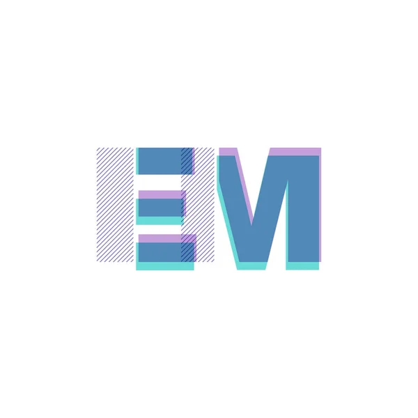 Logo huruf gabungan Em - Stok Vektor