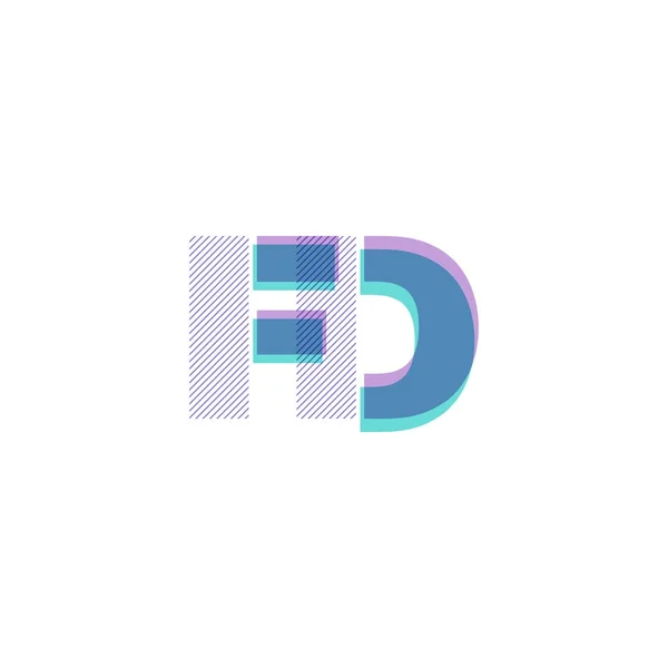 Letras conjuntas logotipo Fd —  Vetores de Stock