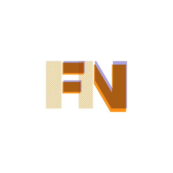 Letras conjuntas logo Fn — Vector de stock