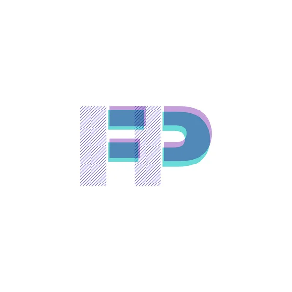 Gemensamma bokstäver logotyp Fp — Stock vektor