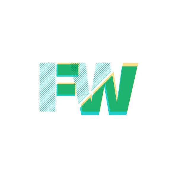 Letras conjuntas logo fW — Vector de stock