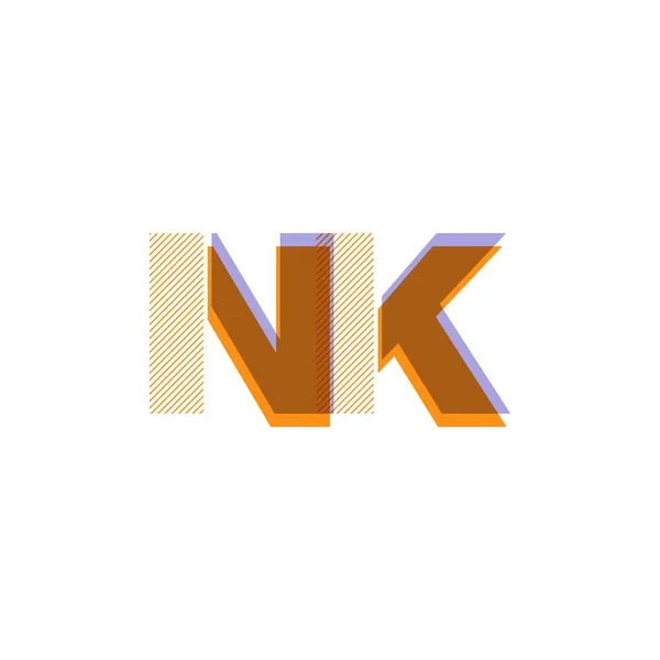 Lettere congiunte logo Nk — Vettoriale Stock