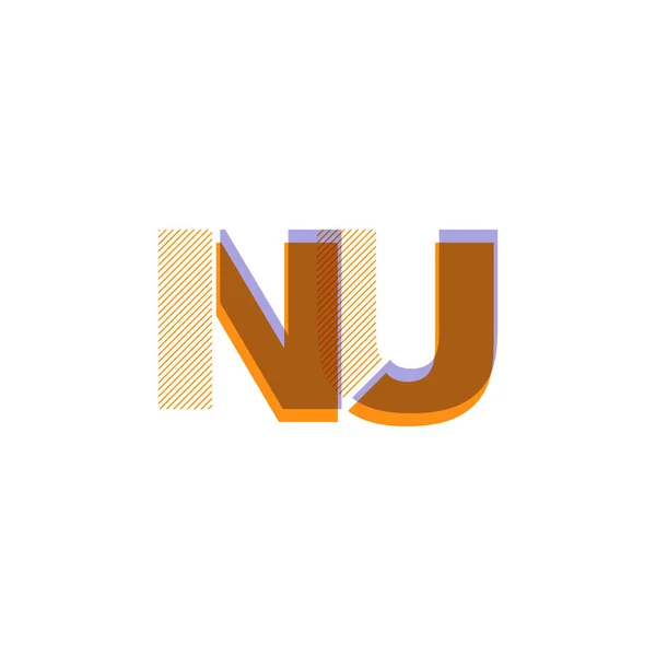 Joint letters logo Nu — Stockový vektor