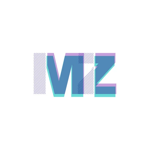 Letras conjuntas logotipo Mz —  Vetores de Stock