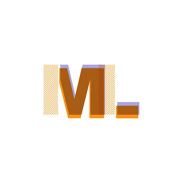 Letras conjuntas logo Ml — Vector de stock