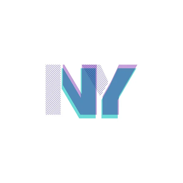 Letras conjuntas logo Ny — Vector de stock