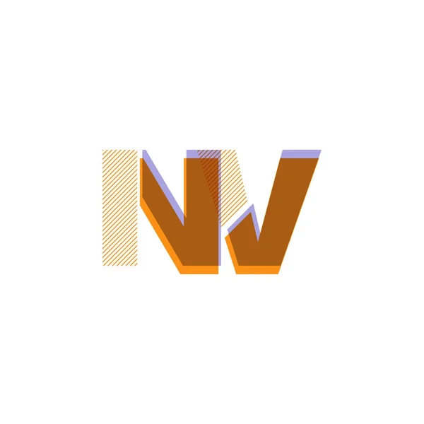 Letras conjuntas logotipo nV — Vetor de Stock