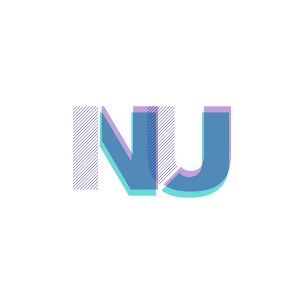 Letras conjuntas logo Nu — Vector de stock