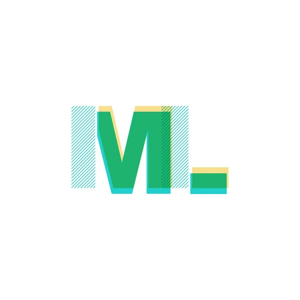 Gemeinsame Buchstaben logo ml — Stockvektor