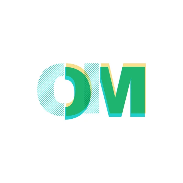 Joint letters logo OM — 스톡 벡터