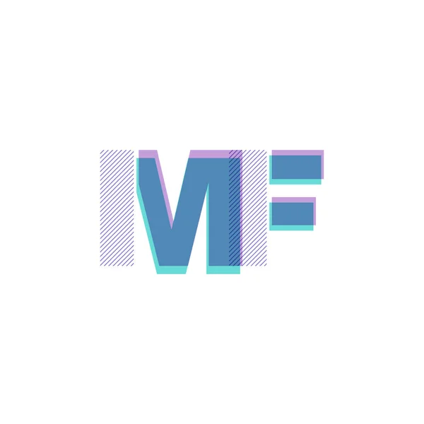 Letras conjuntas logotipo Mf —  Vetores de Stock