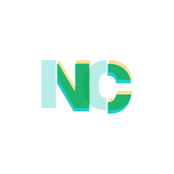 Letras conjuntas logotipo Nc —  Vetores de Stock