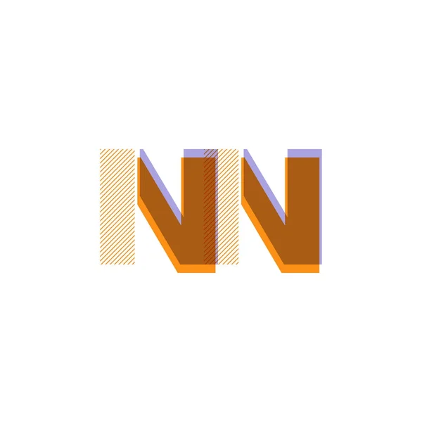 Letras conjuntas logotipo Nn — Vetor de Stock