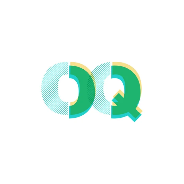 Letras comuns logotipo Oq —  Vetores de Stock
