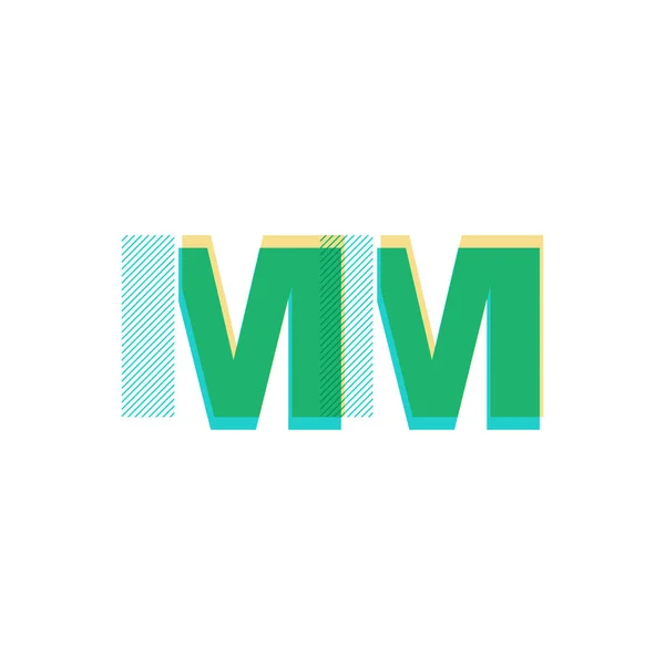 Vegyes levelek logó Mm — Stock Vector