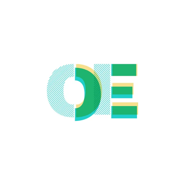 Letras conjuntas logotipo Oe —  Vetores de Stock