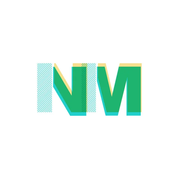 Společné dopisy logo Nm — Stockový vektor