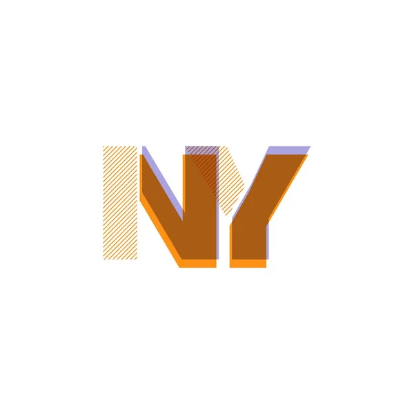 Letras conjuntas logo Ny — Vector de stock