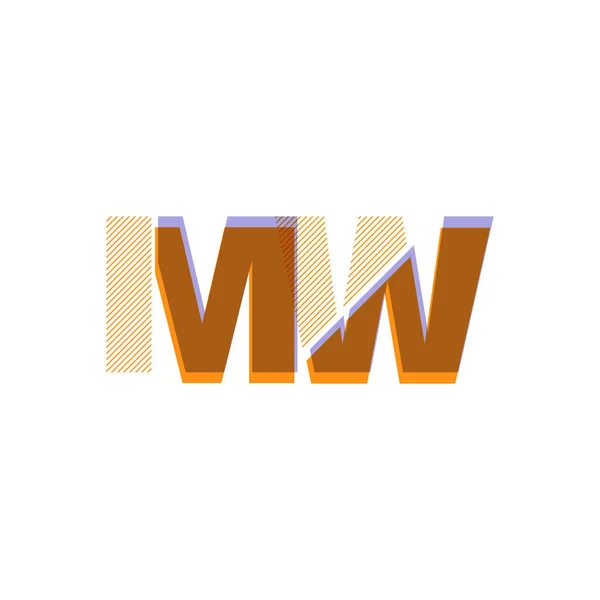 Совместные буквы логотип mW — стоковый вектор