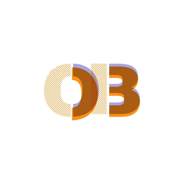 Letras conjuntas logotipo Ob — Vetor de Stock