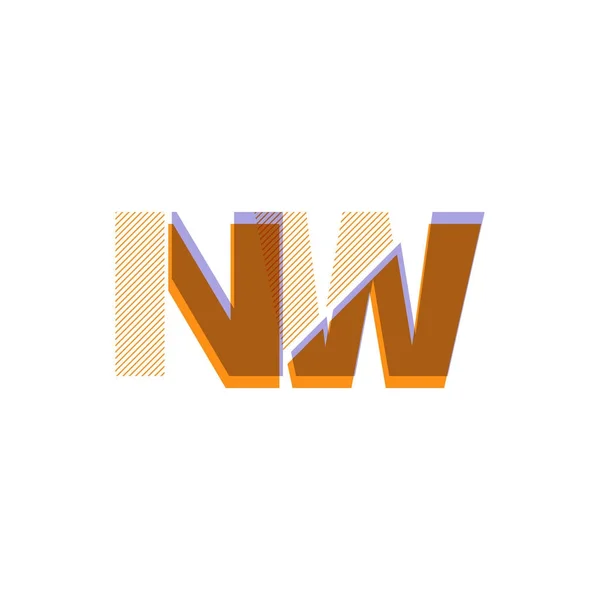 Letras conjuntas logo nW — Vector de stock