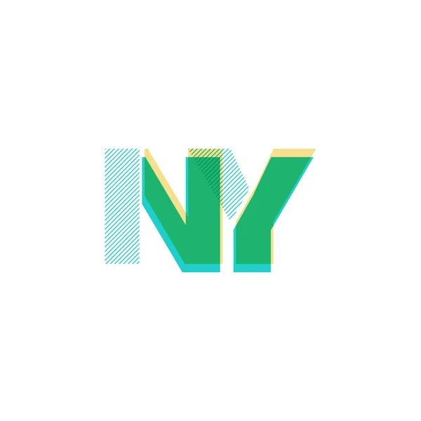 Letras conjuntas logo Ny — Vector de stock