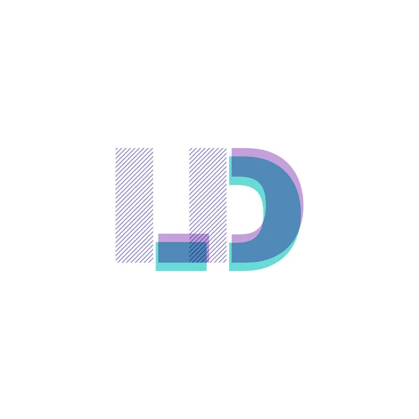 Letras conjuntas logo Ld — Vector de stock