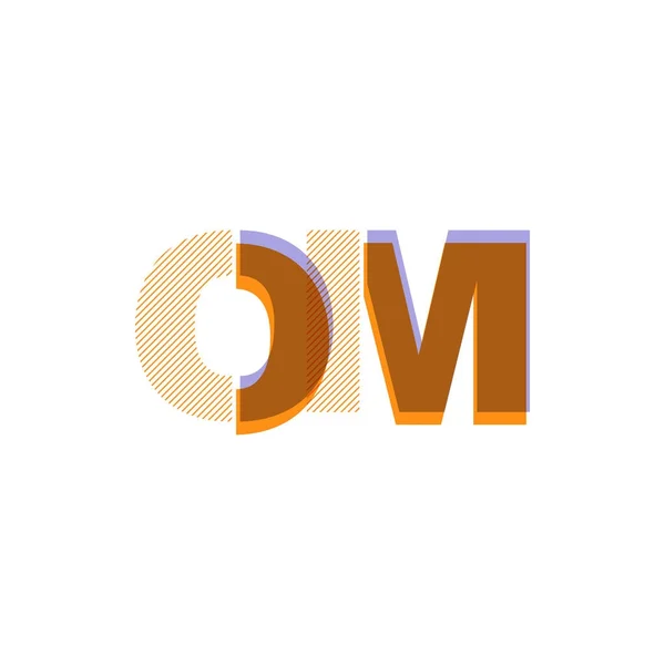 Joint letters logo OM — 스톡 벡터