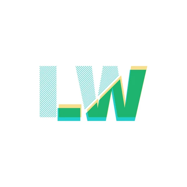 Letras conjuntas logotipo lW —  Vetores de Stock