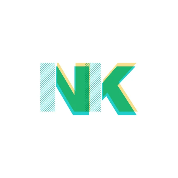 Letras conjuntas logotipo Nk — Vetor de Stock