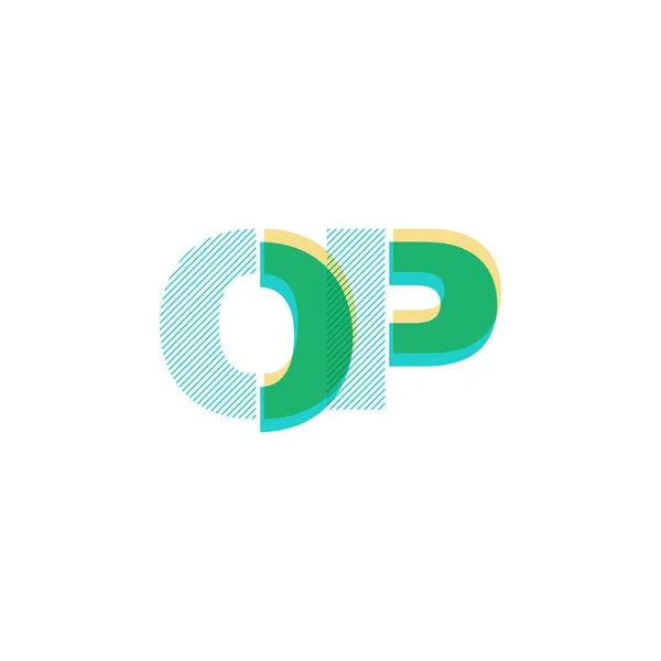 Joint letters logo OP — ストックベクタ