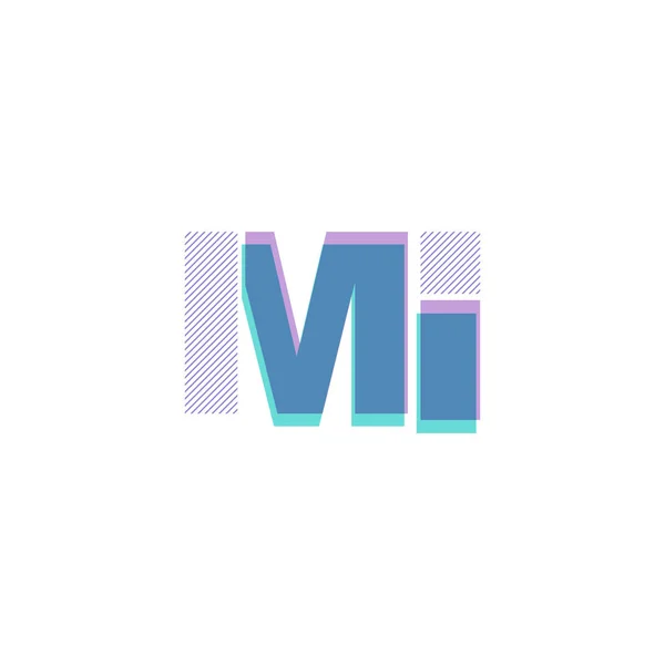 Gemensamma bokstäver logotyp Mi — Stock vektor