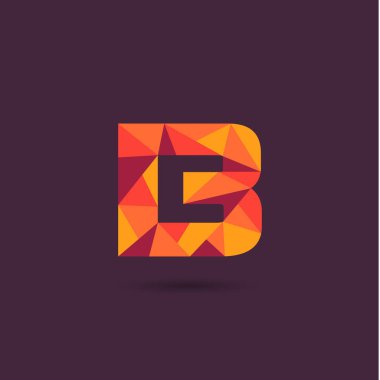Vektör çizim tasarım çokgen B harfi logo 
