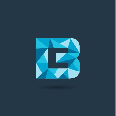 Vektör çizim tasarım çokgen B harfi logo 
