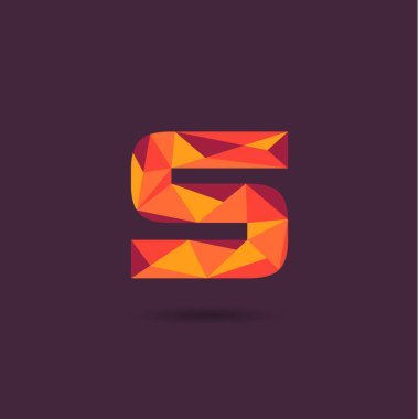 Vektör çizim tasarım çokgen S harfi logo 