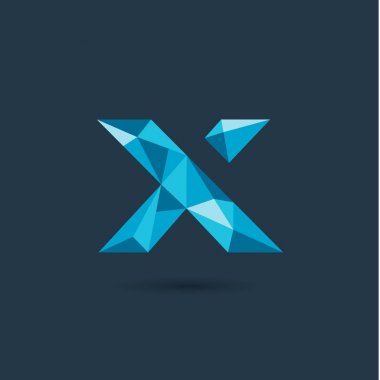 Vektör çizim tasarım çokgen X harfi logo 