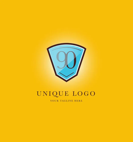 Logo numerico sullo scudo — Vettoriale Stock