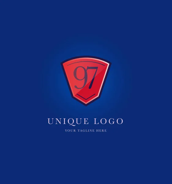 Логотип номера на щиті — стоковий вектор
