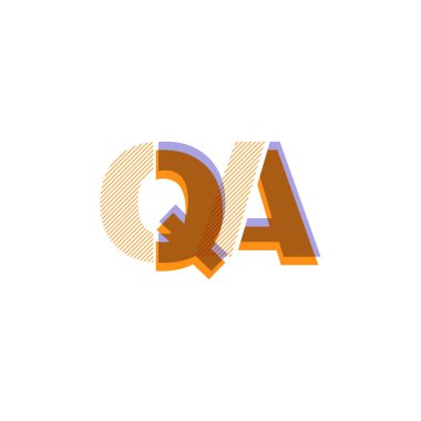 Vektör çizim tasarım multicolour ortak harf Qa logosu