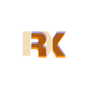 Vektör çizim tasarım multicolour ortak harf Rx logosu