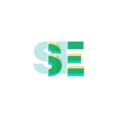 Vektör çizim tasarım multicolour ortak harf Se logo