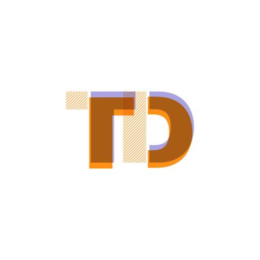 TD harf logo vektör çizim çizgi