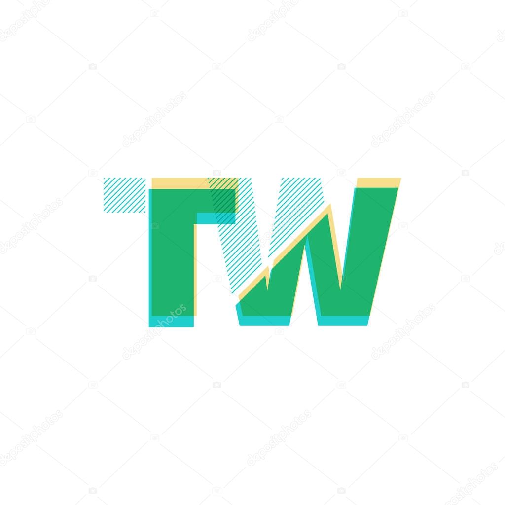 Tw line logo vector illustration