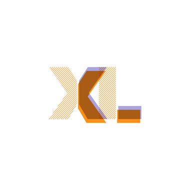 XL harf logo vektör çizim çizgi